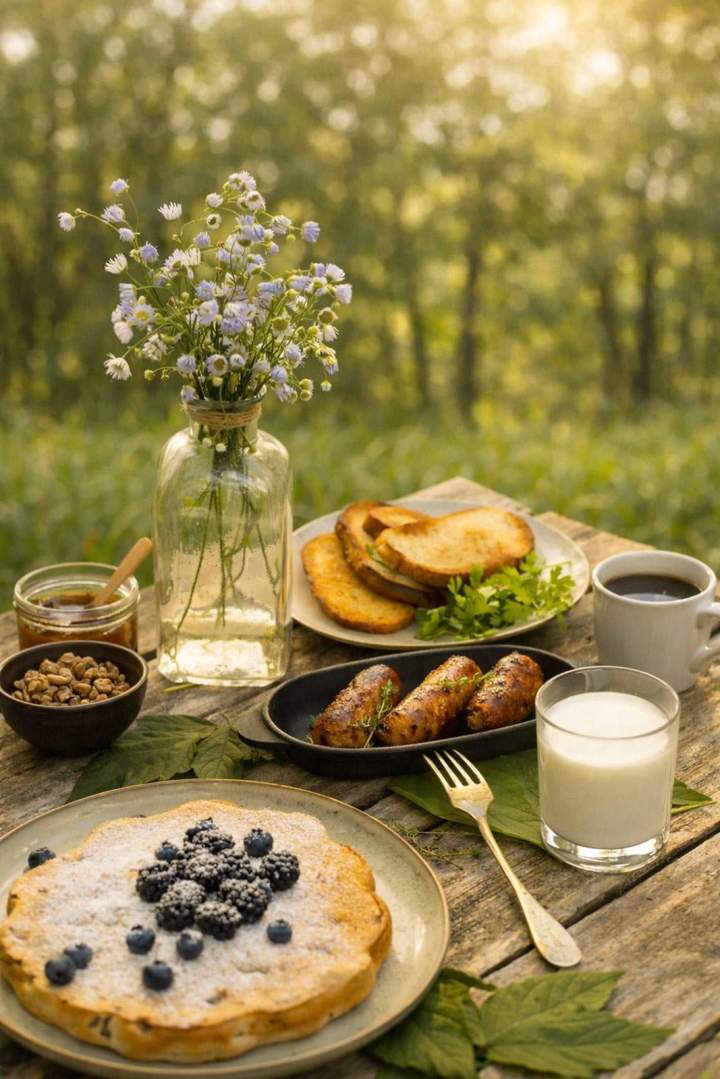 Petit déjeuner à la table champêtre Estrie